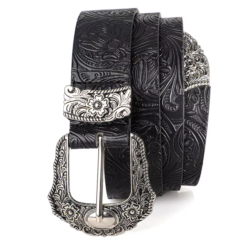Ceinture rétro pour hommes et femmes, style bohème - avec boucle en strass, accessoire de mode street punk rock hip hop