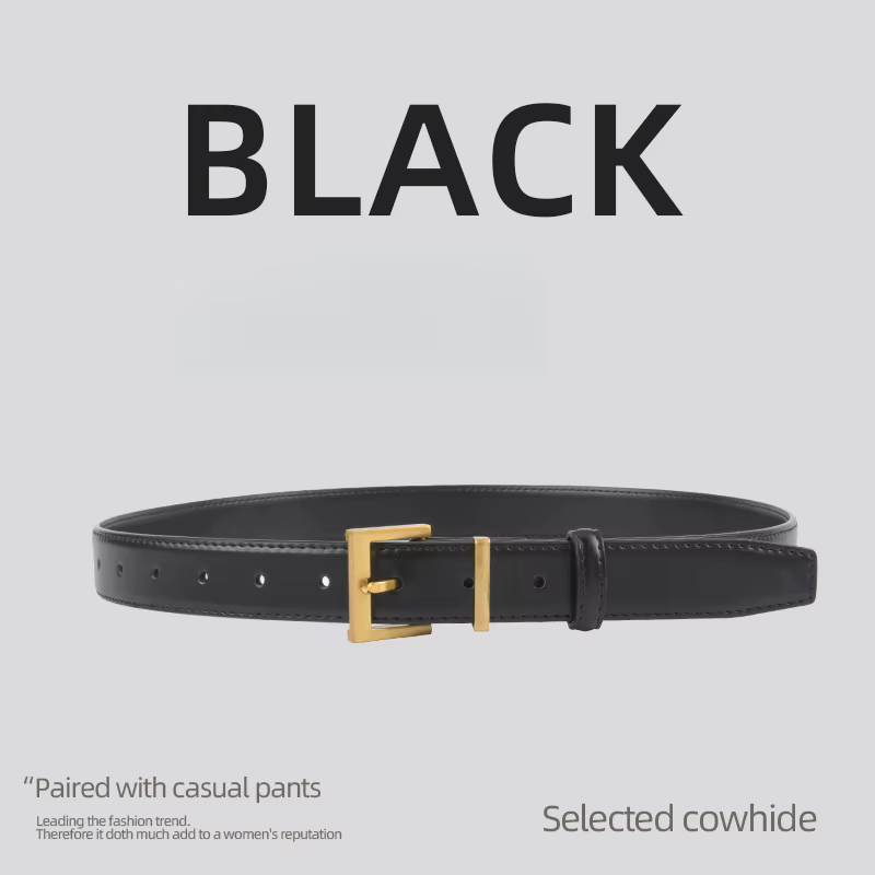 Ceinture rétro Simple en cuir véritable pour femmes