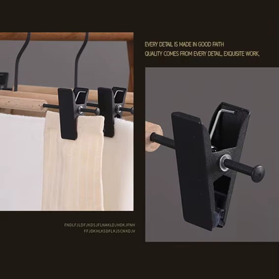 Cintres durables en fer + bois, 5 pièces, support de séchage avec Clip pour jupe, short, chaussettes, sous-vêtements, supports de rangement, organisateur