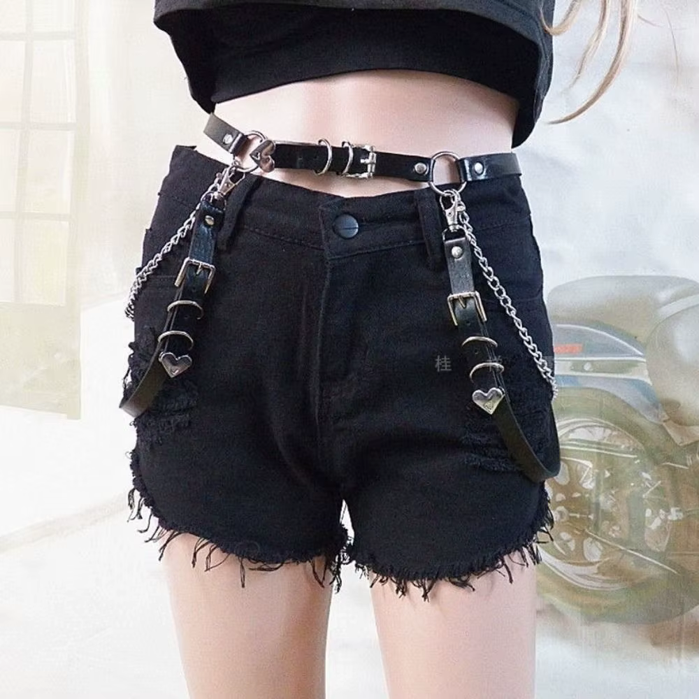 Ceinture de jupe en cuir PU pour femme