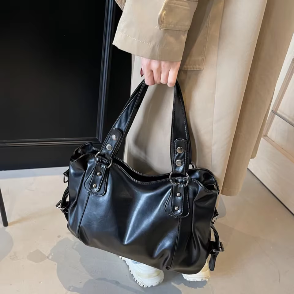 Sac à bandoulière spacieux de marque rétro pour femmes