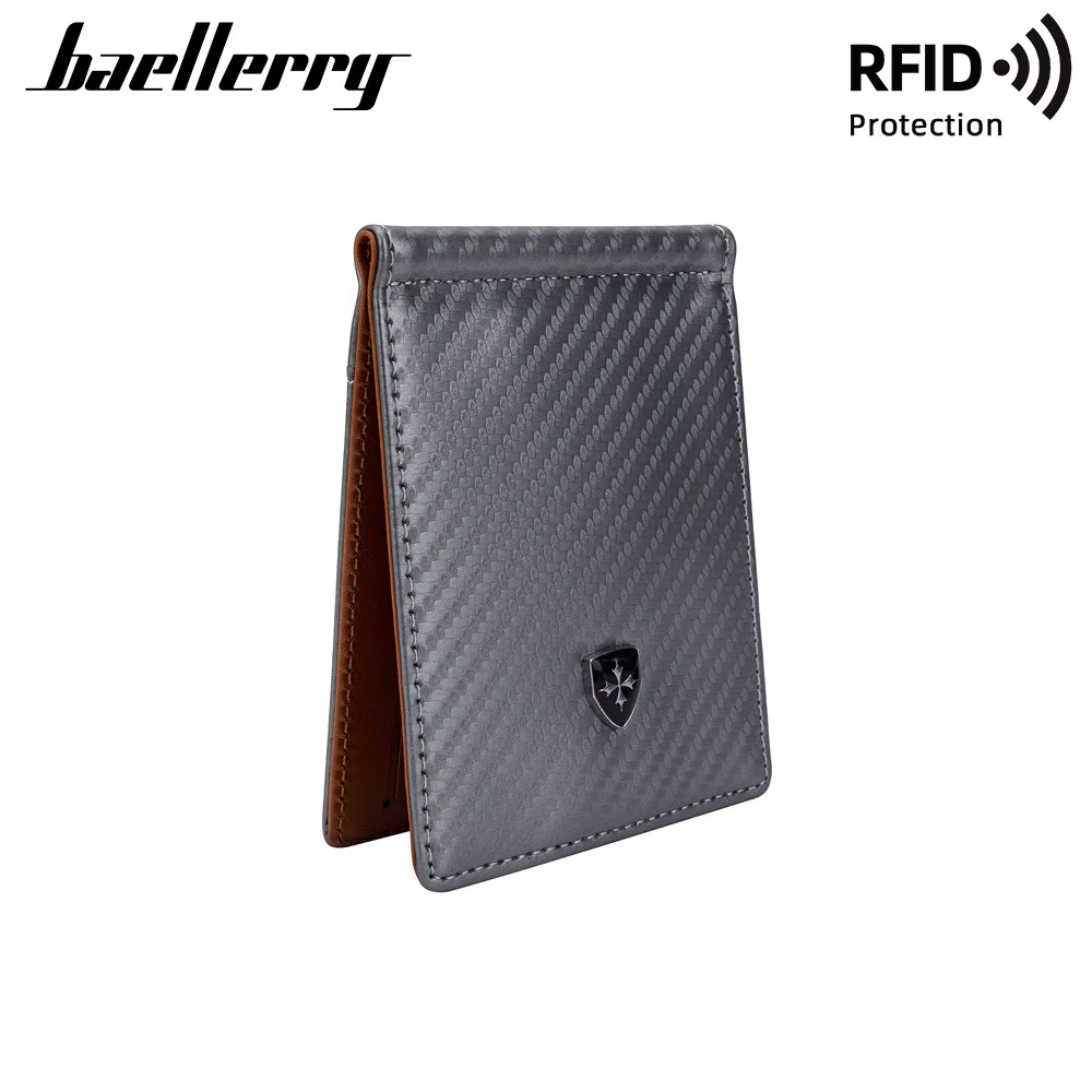 Baellerry Portefeuille RFID en fibre de carbone pour homme, porte-cartes de visite ultra fin avec anti-démagnétisation