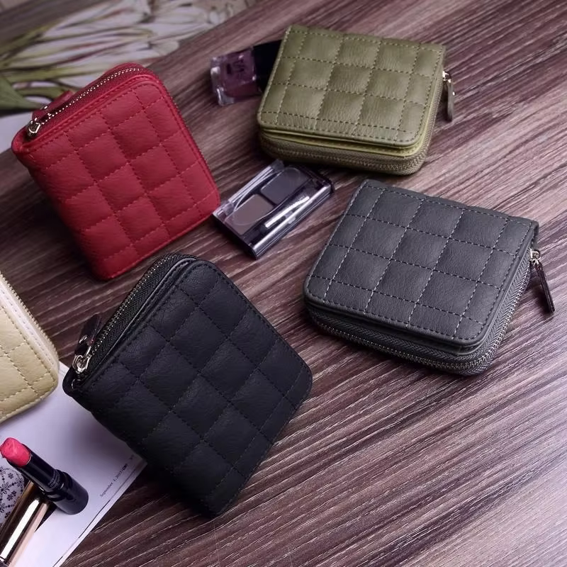 Portefeuille court en cuir PU pour femmes