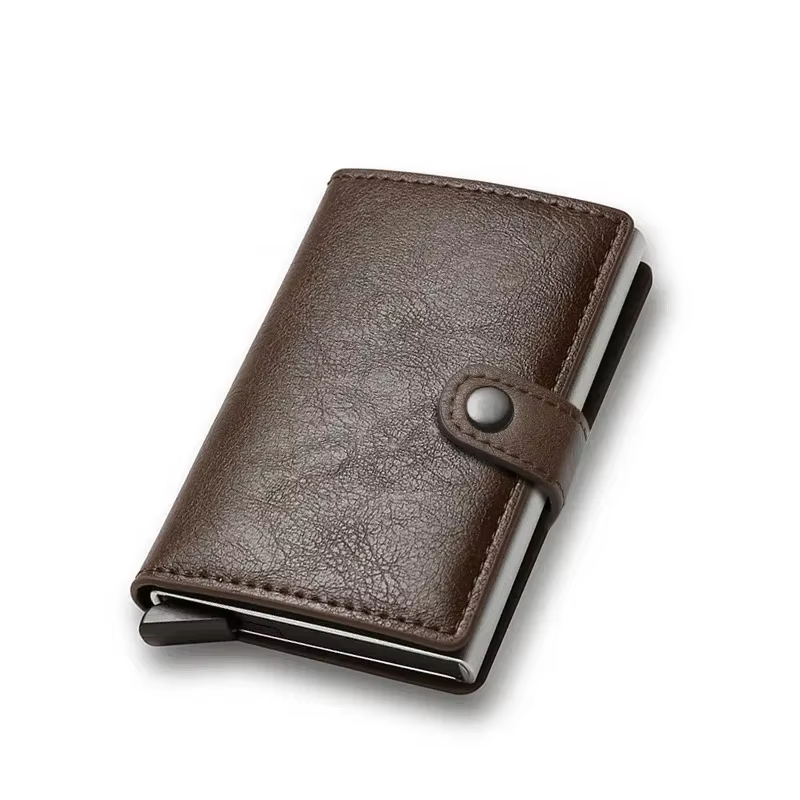 Anti Rfid banque porte-carte de crédit portefeuilles hommes en cuir PU