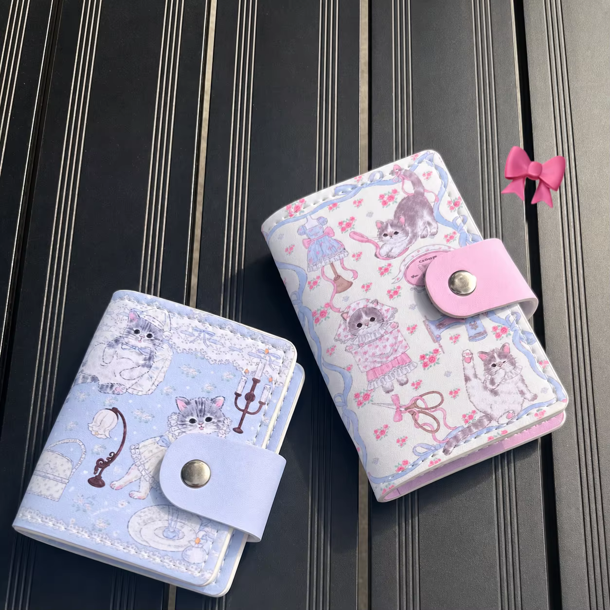 Portefeuille pour cartes en cuir Pu, écologique, imprimé de dessins animés, porte-cartes avec blocage Rfid, grande capacité, pour les voyages et les rendez-vous