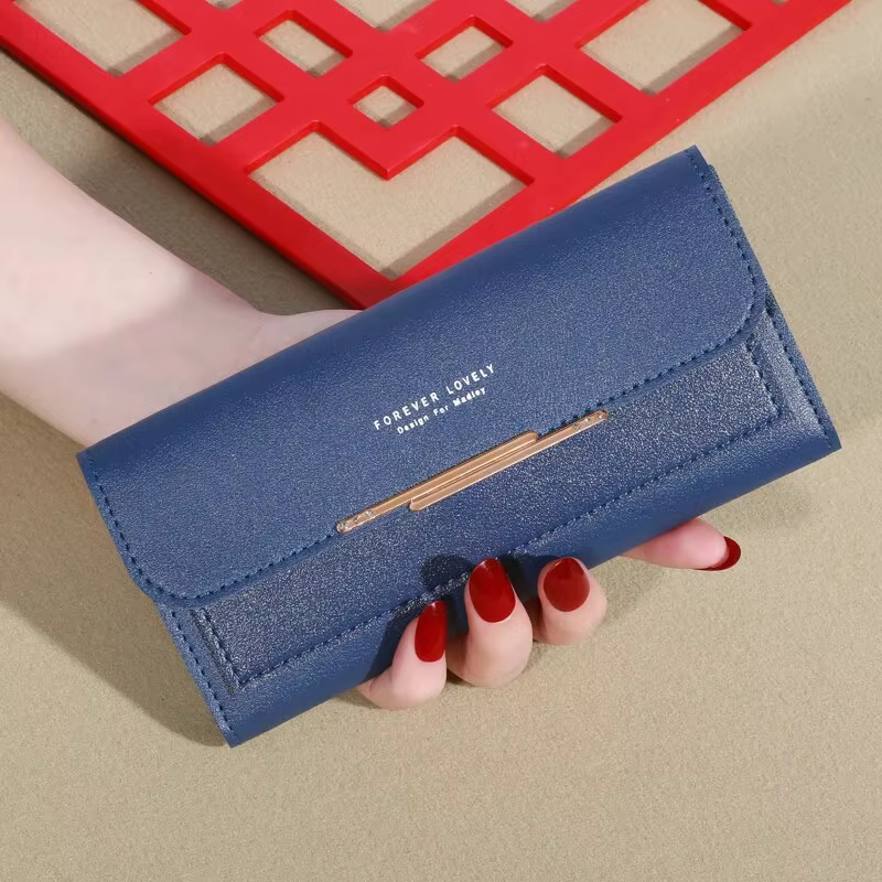 Portefeuille Long pliable en métal pour femmes