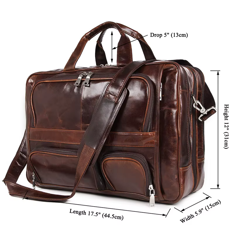 Sac à main de luxe en cuir véritable pour hommes