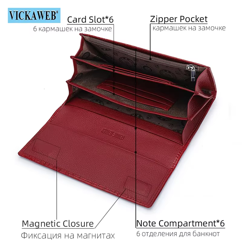 Portefeuille magnétique en cuir PU pour femme