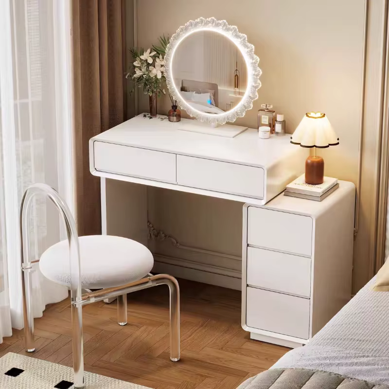 Chambre à coucher femmes coiffeuse luxe bois rangement miroir coiffure coiffeuse maison blanc Muebles De dortoir meubles