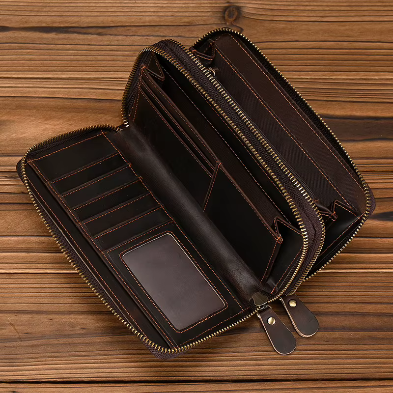 Portefeuille de styliste en cuir véritable pour homme d'affaires