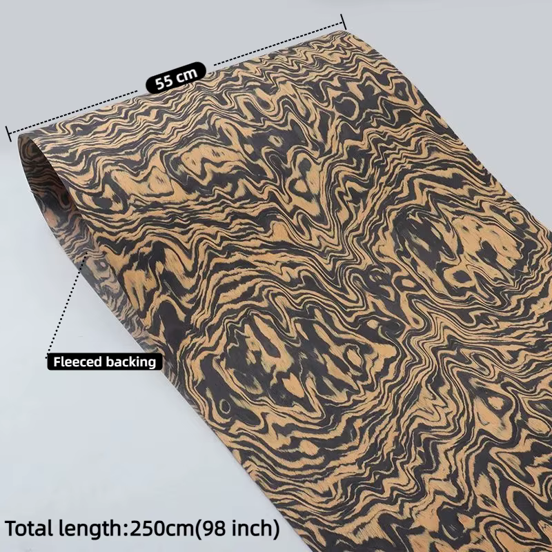 Feuille de placage de bois de bavure d'ingénierie, L 250 cm appliquer pour les panneaux muraux de haut-parleur de porte de meubles, table de guitare, décoration intérieure de la maison
