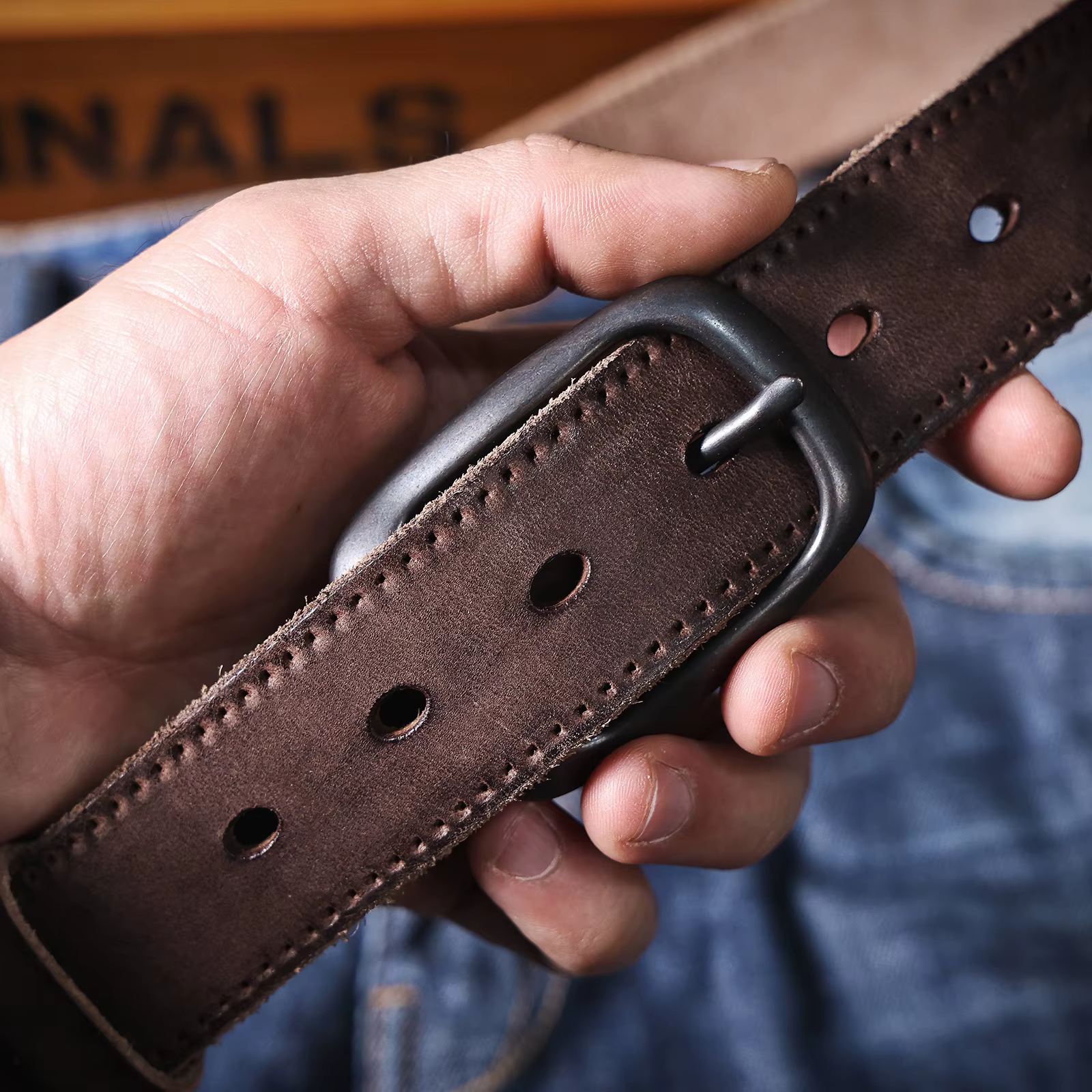 Ceinture en cuir véritable pour homme