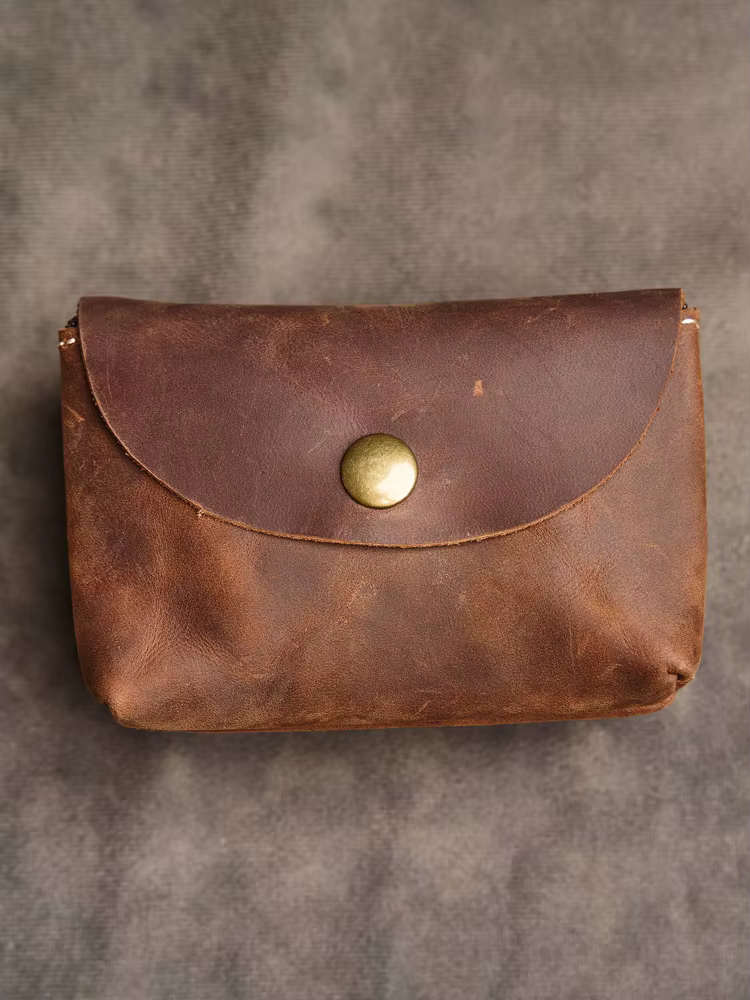 Portefeuille en cuir véritable à double fermeture éclair pour hommes et femmes