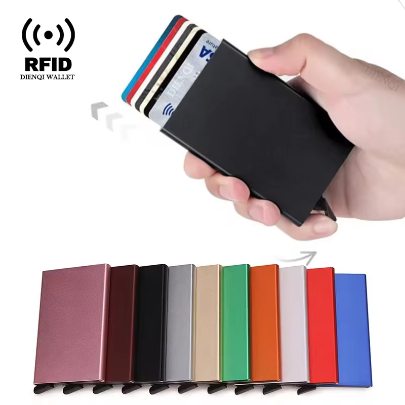 Rfid-Portefeuille Intelligent Porte-Cartes en Métal Mince et Mince
