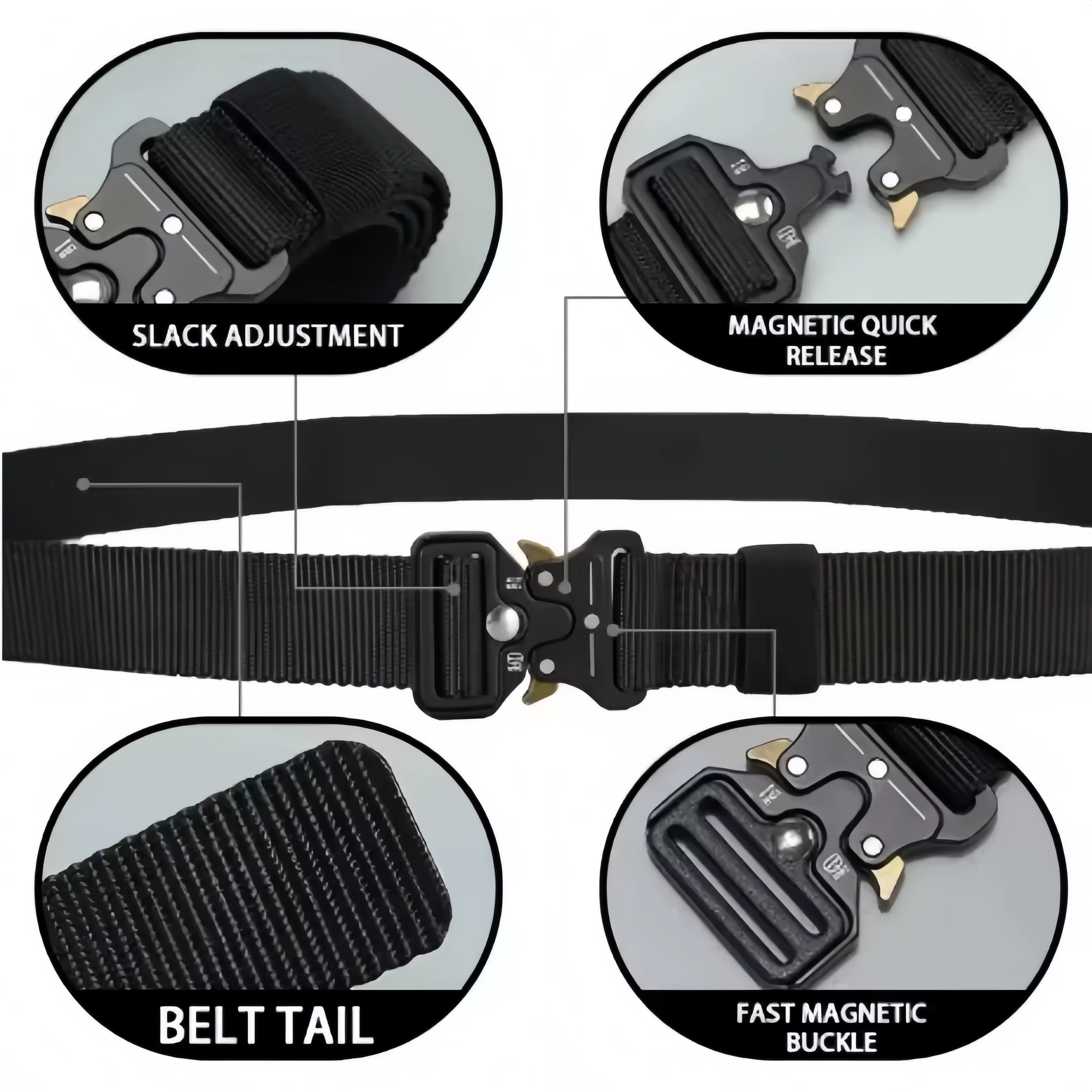 Ceinture décontractée pour hommes avec boucle en plastique réglable
