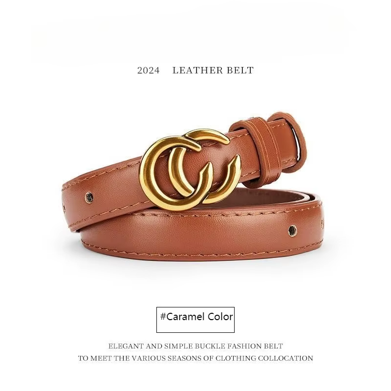 Ceinture en cuir véritable pour femmes avec boucle classique