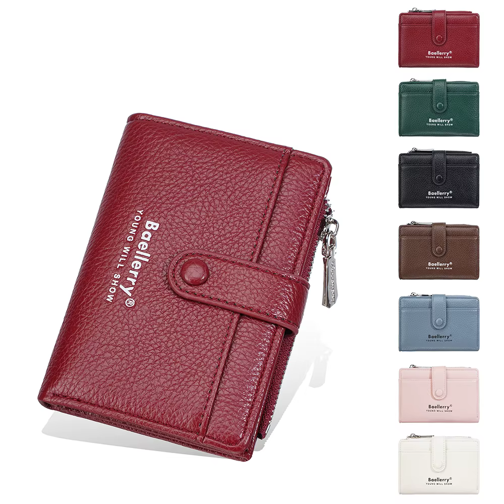 1 pièce - Portefeuille pour femme Baellerry en cuir PU à motif litchi