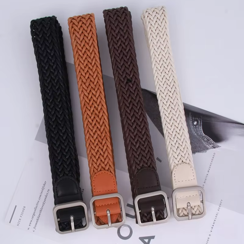 Ceinture en corde de chanvre tressée tendance pour femme, style coréen rétro, pour étudiantes - 1 pièce
