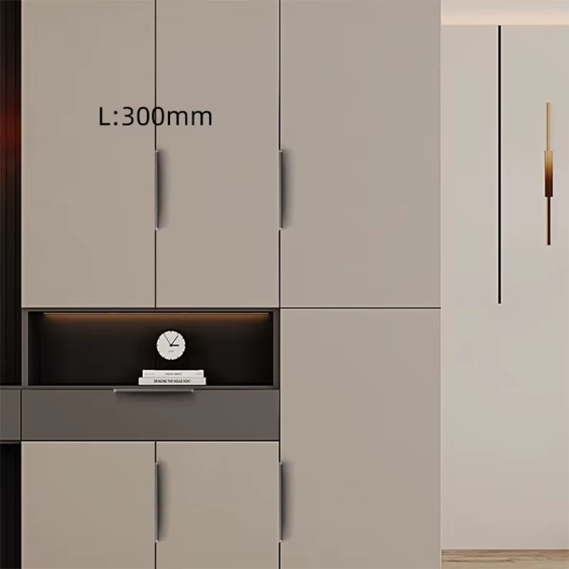 Poignée Invisible pour porte d'armoire, en alliage d'aluminium, poignée dissimulée, vente en gros, tiroir d'armoire, sans perçage, poignée de garde-robe intégrée