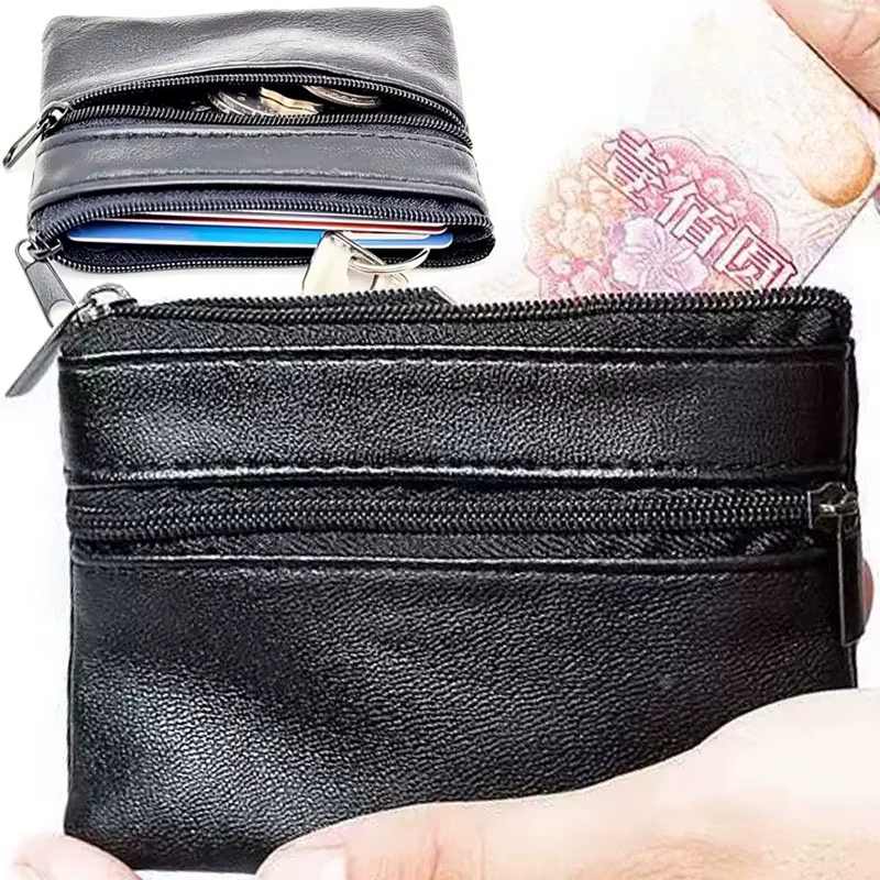 Porte-monnaie hommes petit sac portefeuille changement sacs à main fermeture éclair