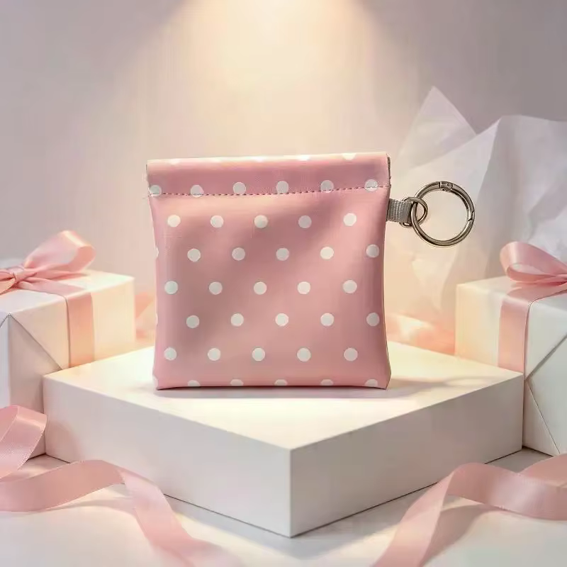 Porte-monnaie en cuir PU à pois