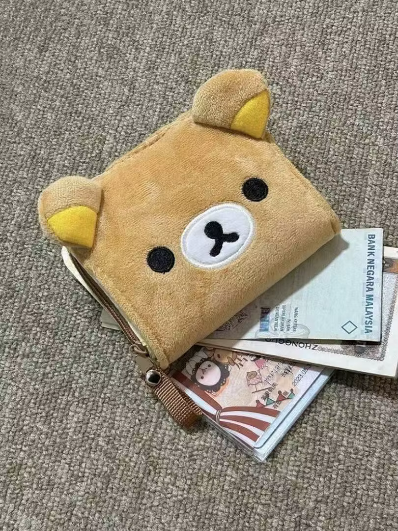 Mini porte-monnaie en peluche tridimensionnel pour fille