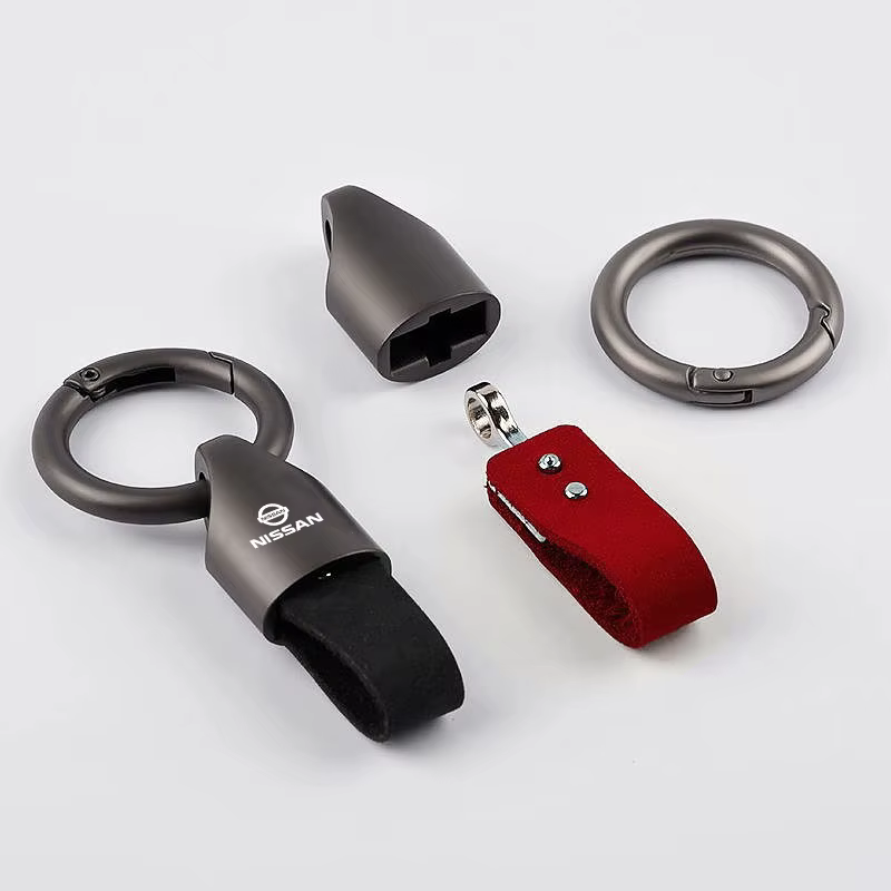 Porte-clés de luxe en daim/métal pour hommes et femmes