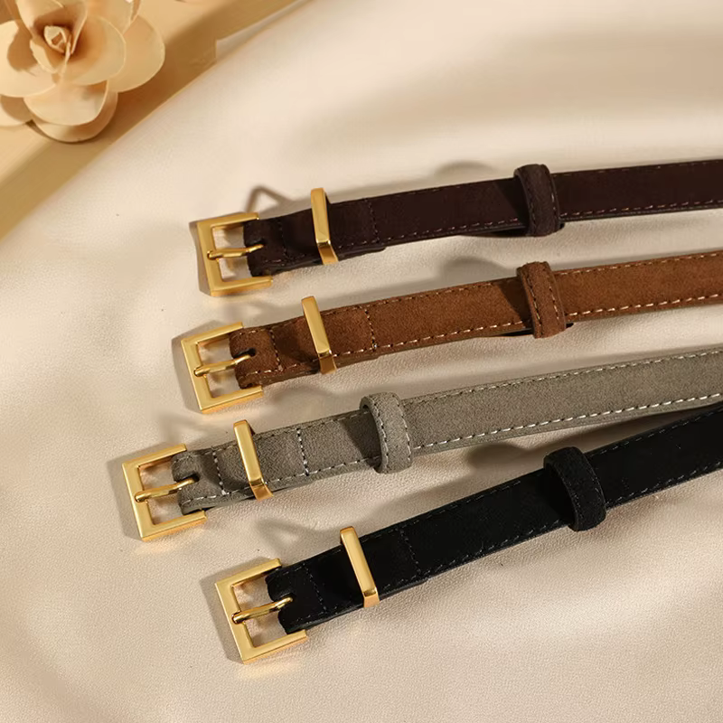 Ceinture en cuir suédé