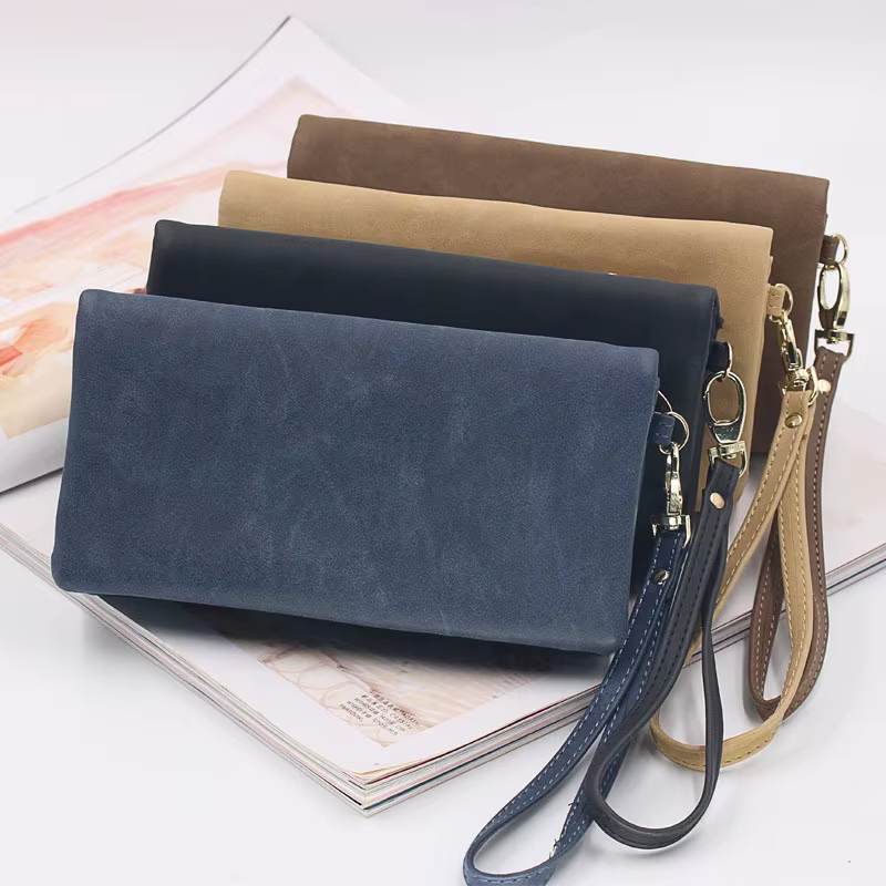 Portefeuille en cuir de grande capacité pour femme