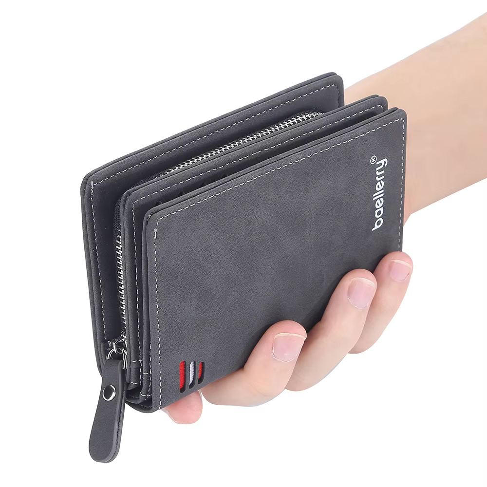 Nouveaux portefeuilles en cuir pour hommes de haute qualité fermeture éclair court design portefeuille Hipster porte-cartes de crédit Inserts porte-monnaie Vintage Walltes