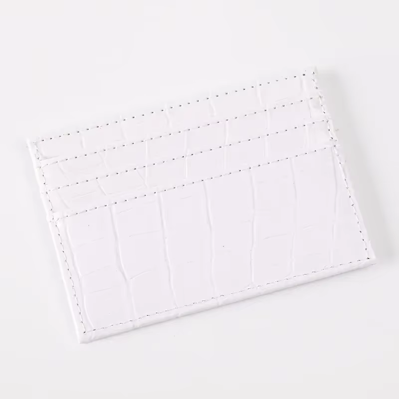 Portefeuille porte-cartes en cuir PU mince pour femme
