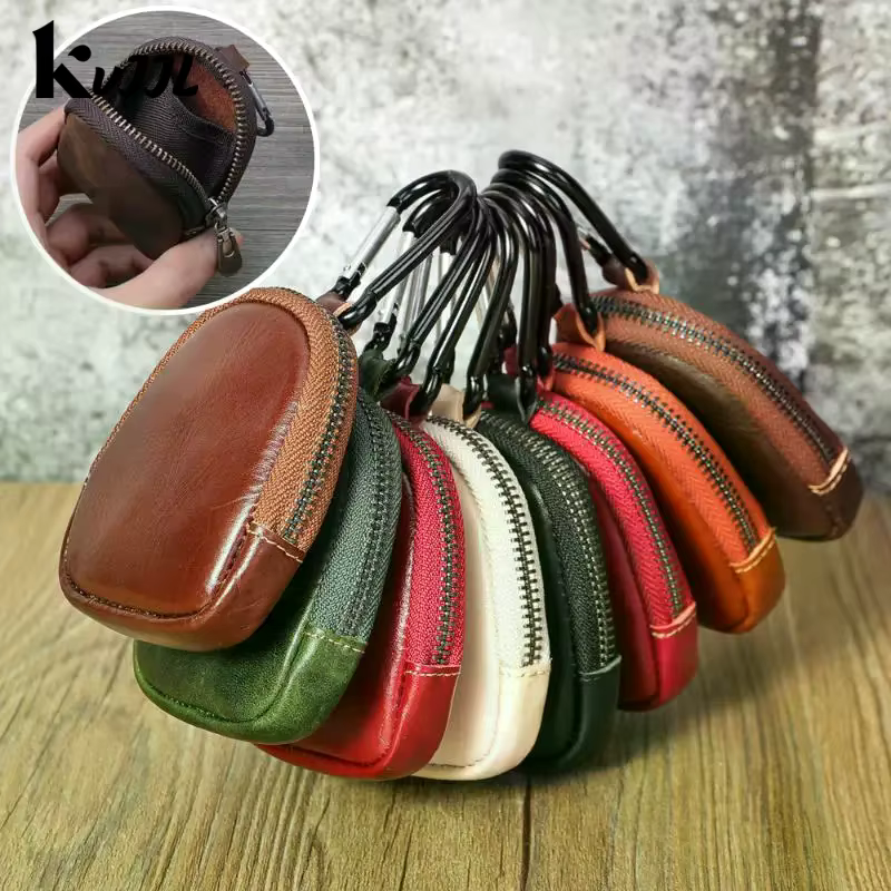 Mini porte-monnaie en cuir véritable