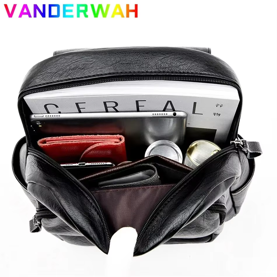 Sac à dos en cuir véritable pour femme
