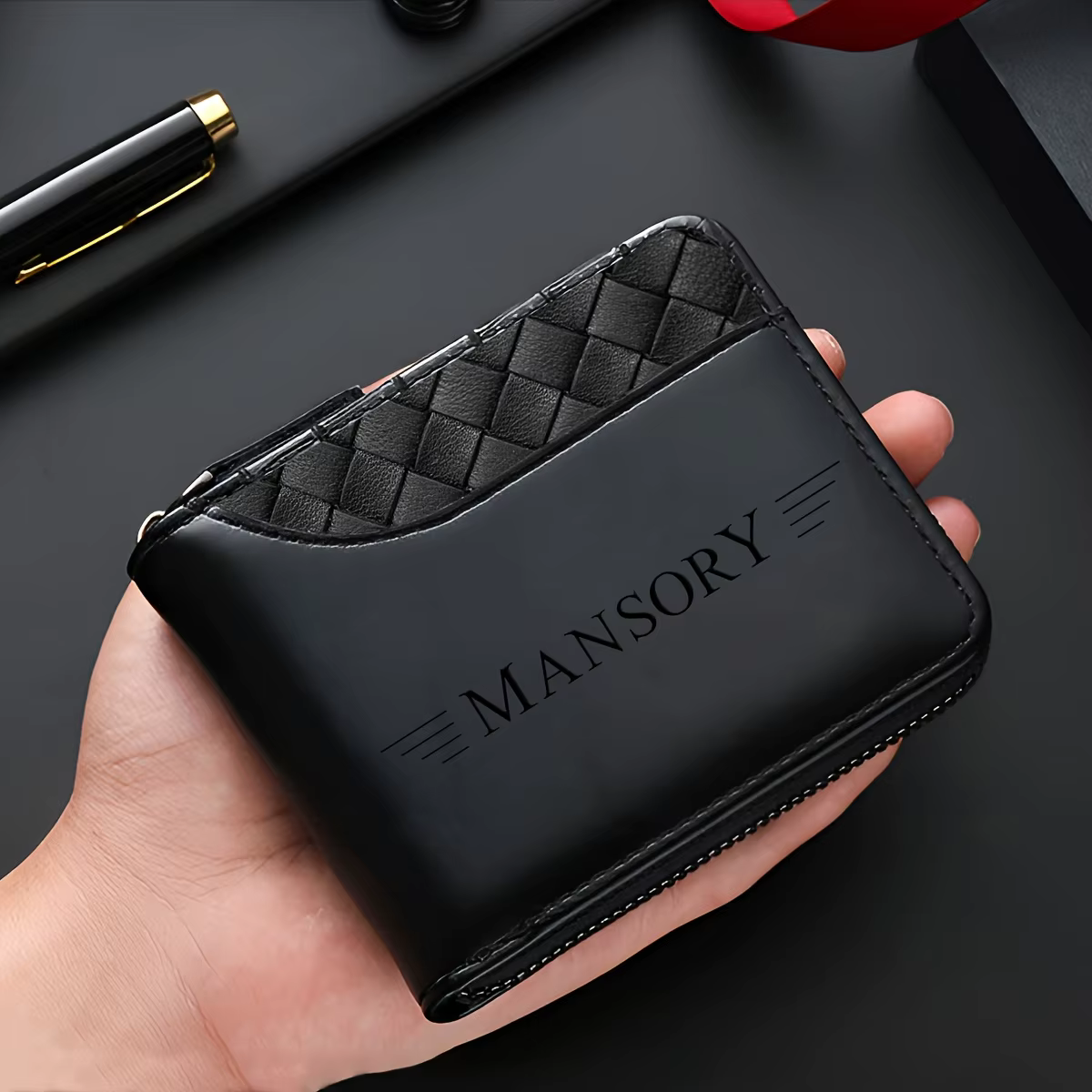 Portefeuille en similicuir de luxe personnalisé pour homme