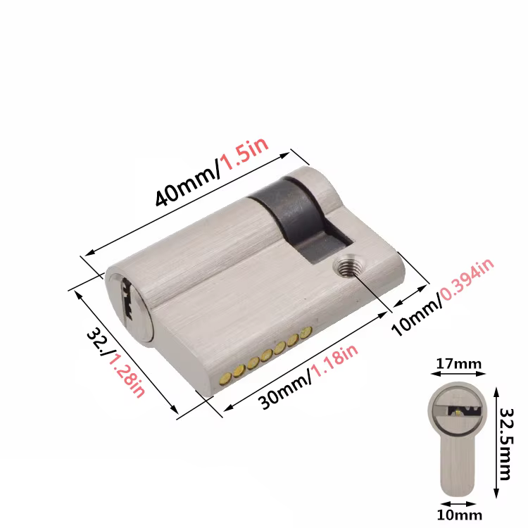 Noyau de serrure demi-coupé, clé simple face pour ouvrir la porte intérieure en laiton, serrure de porte de salle de rangement de garage, irreversible 30/10