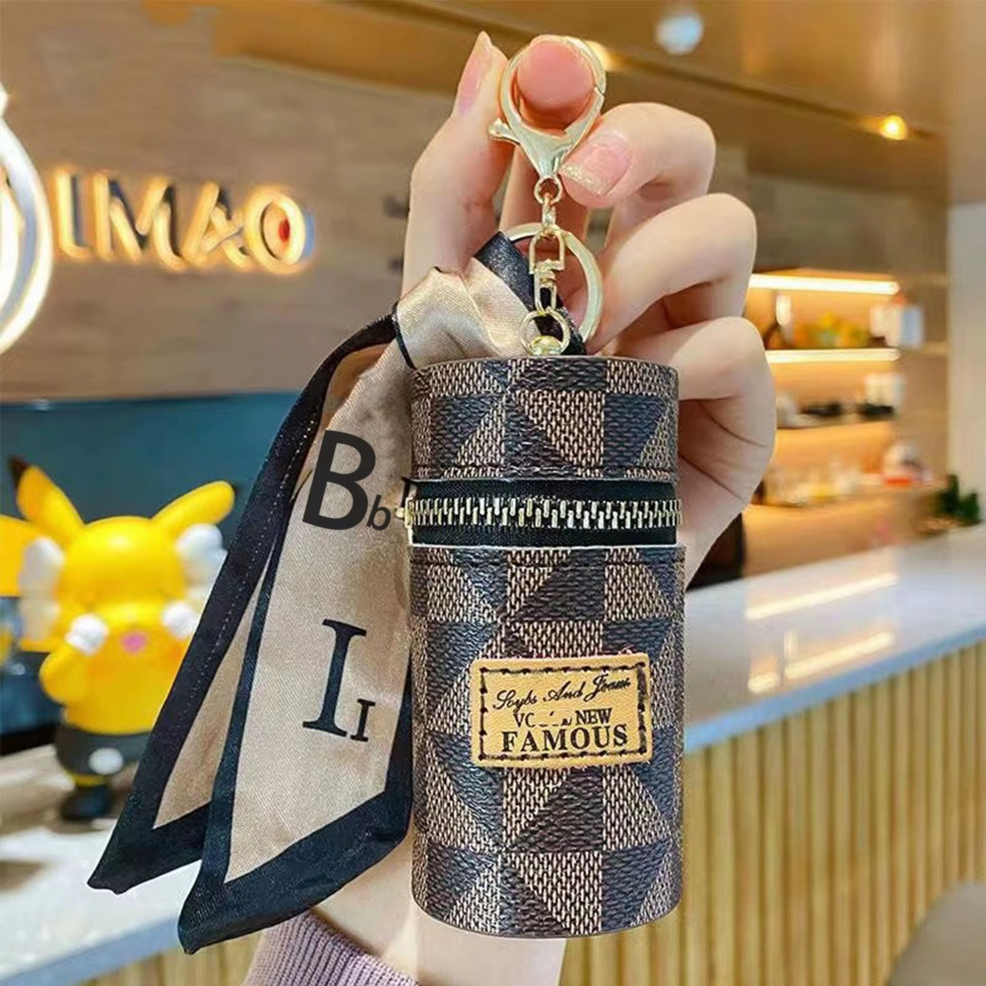 Mini porte-monnaie rétro en cuir fleuri vintage