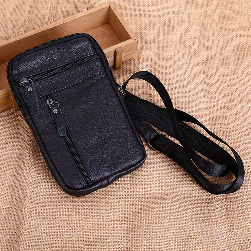 Sac de taille en cuir pour hommes