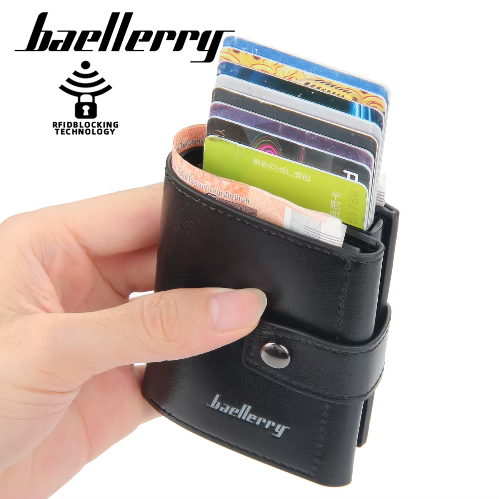 Nouveau RFID hommes carte portefeuilles moraillon petites cartes
