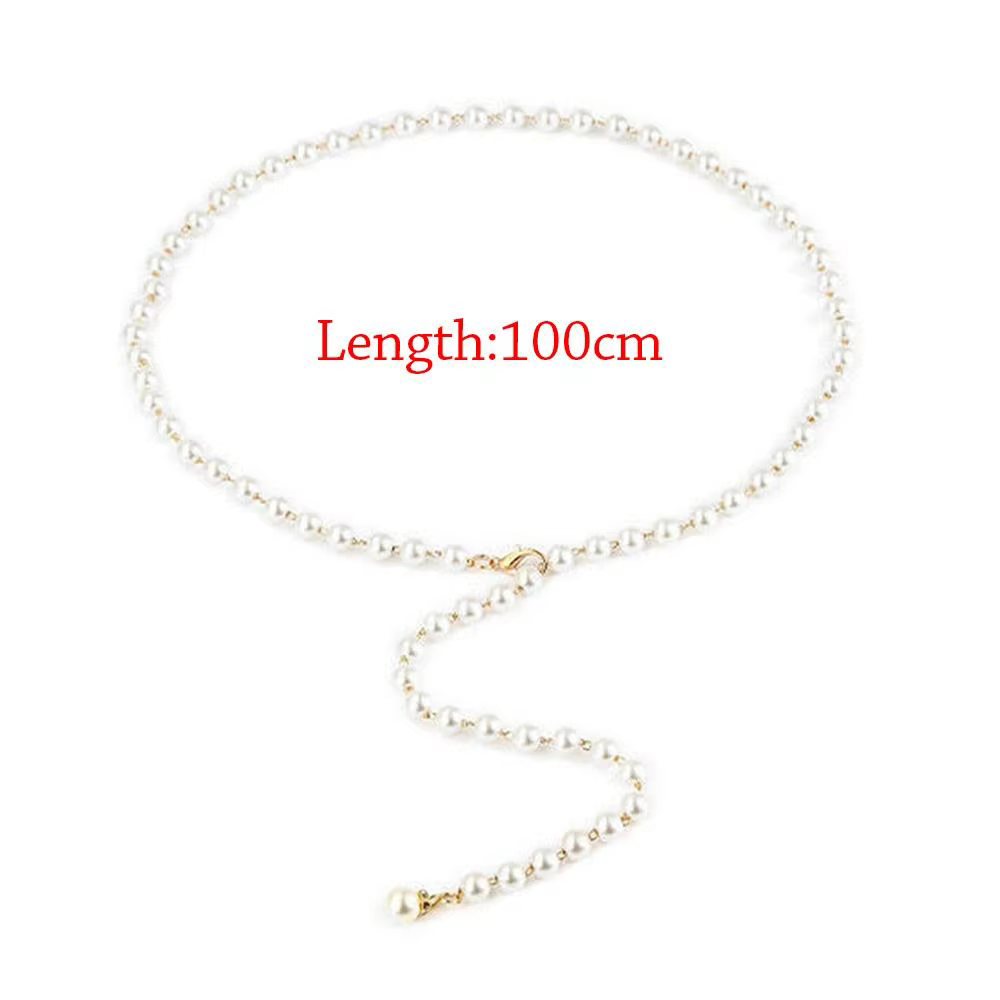 Ceinture de perles blanches pour femmes