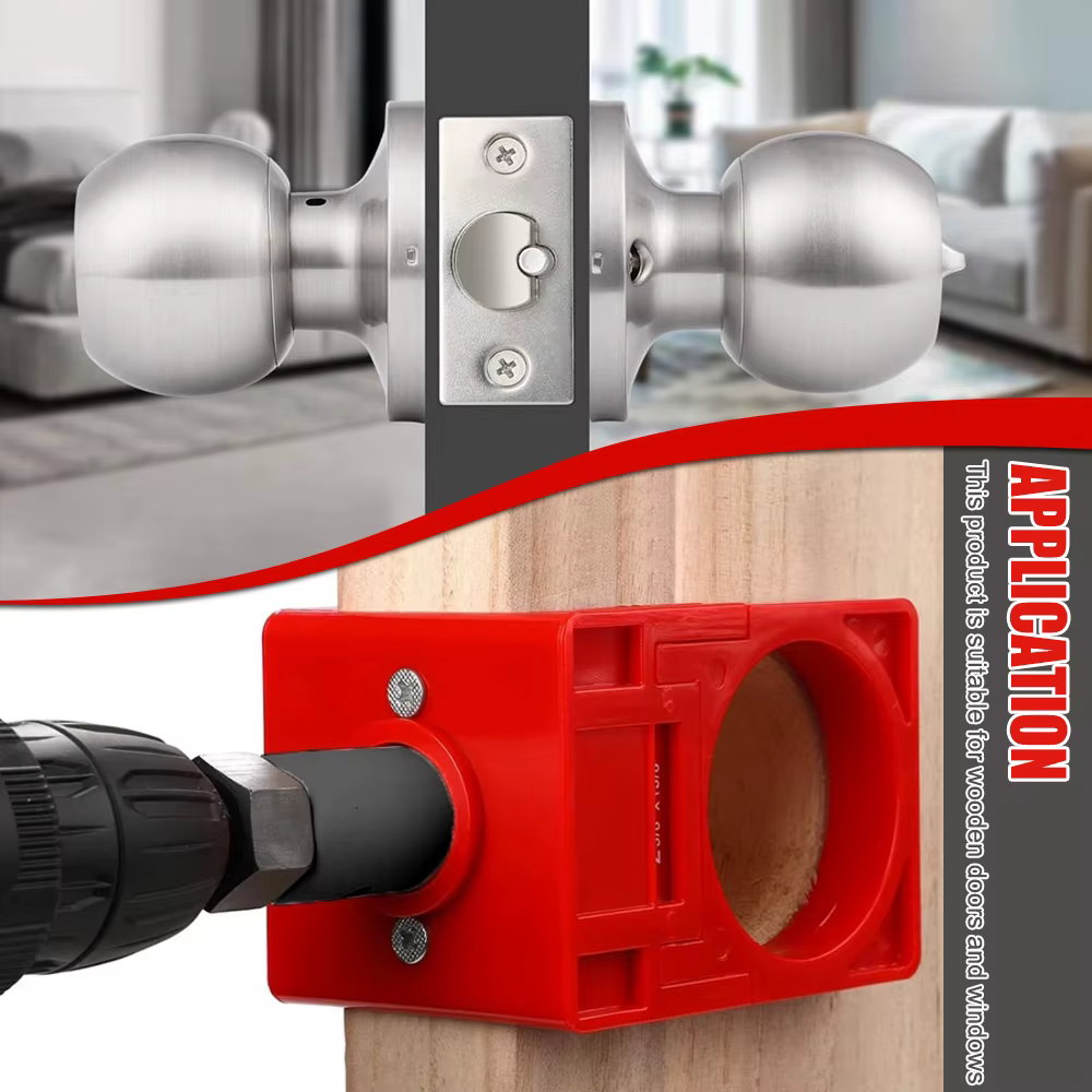 Kit d'installation de loquet de porte | Pour portes de 1-3/4" et 1-3/8" | Outil de sciage à trous pour mortaiser les loquets de porte