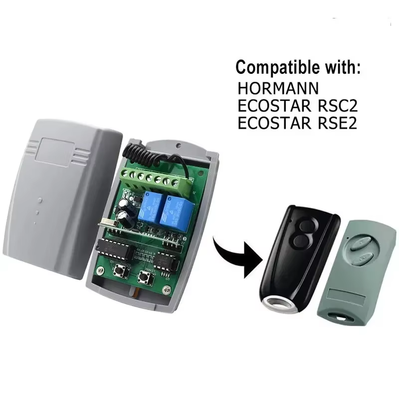 Commutateur intelligent de récepteur de porte de Garage, DC12V 24V 433.92MHz, commutateur émetteur à Code fixe et à Code roulant