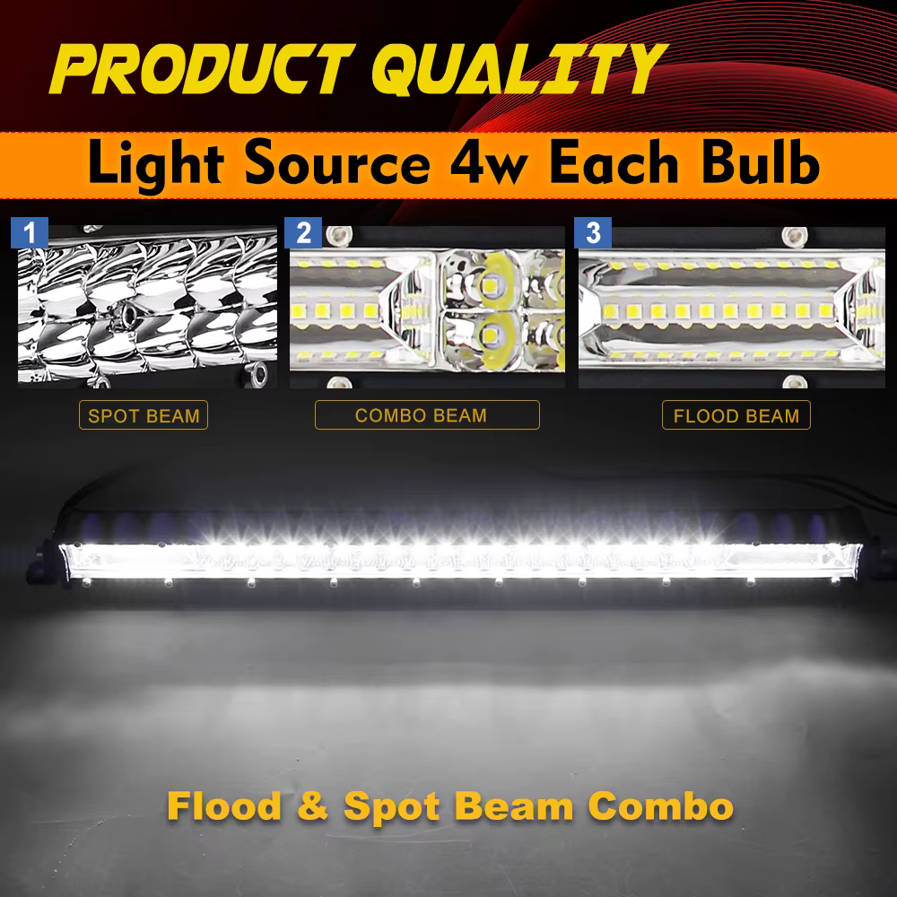HL 14 "20" 26 "12D barre lumineuse LED mince Double rangée 60W 120W 180W 4x4 barre LED pour voiture Lada tracteurs SUV ATV hors route LED lumière de travail