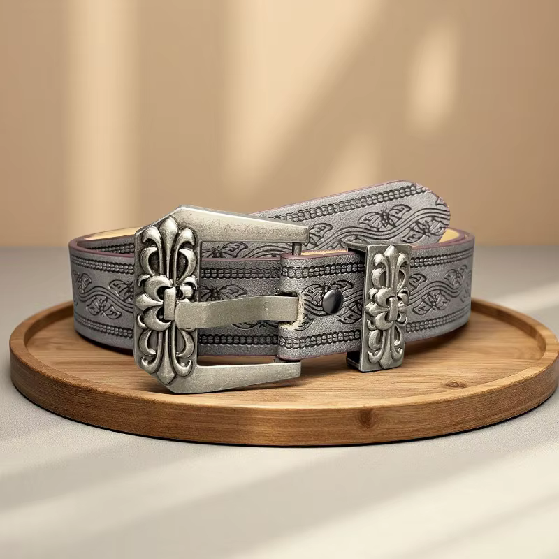 Ceinture tendance style rétro européen et américain à imprimé sculpté