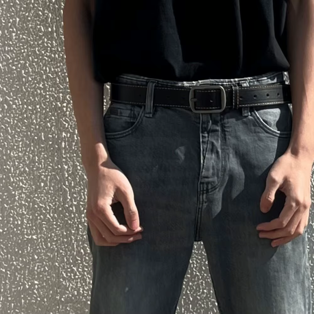 Ceinture en cuir pour hommes boucle ardillon jean