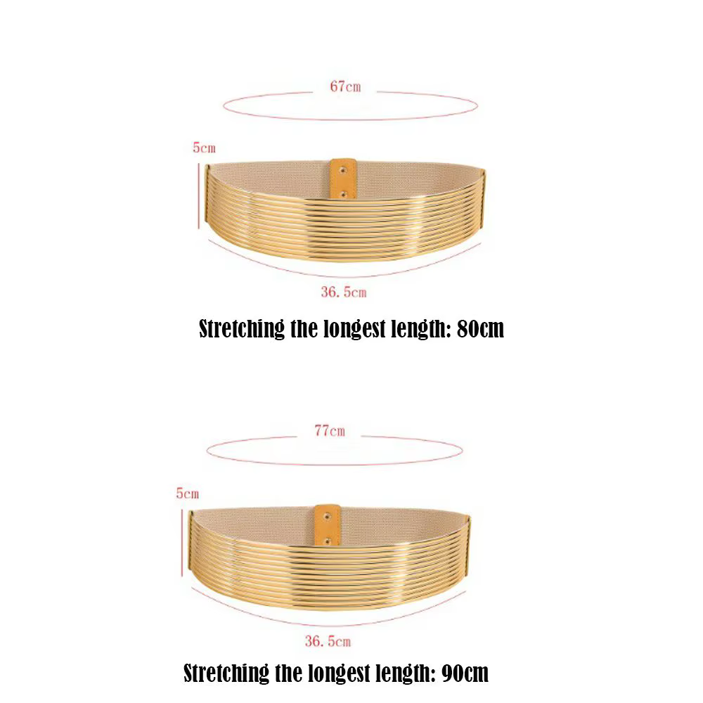 Ceinture de taille dorée élastique pour femme