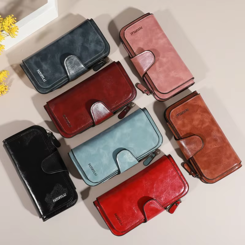 Portefeuille long à fermeture éclair pour hommes