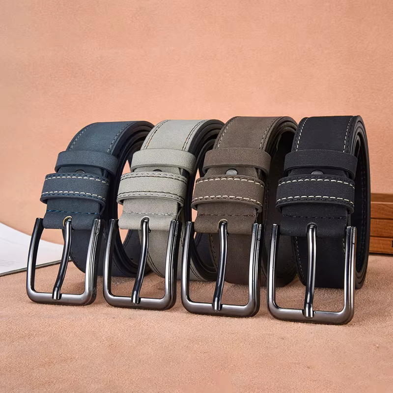 Ceinture en cuir pleine fleur épaissie pour homme