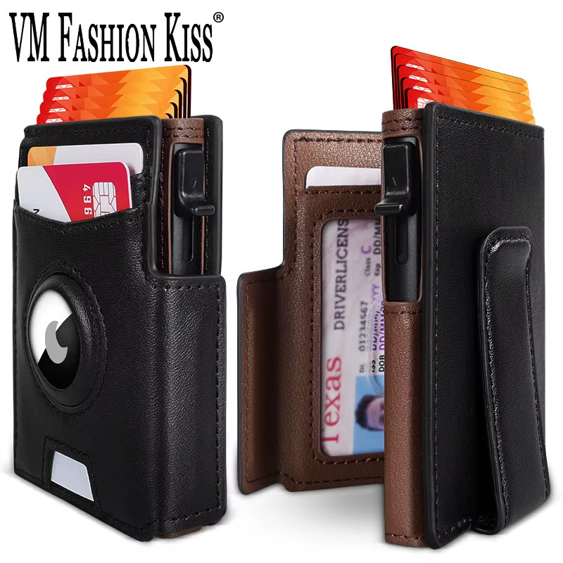 Portefeuille en cuir noir pour homme