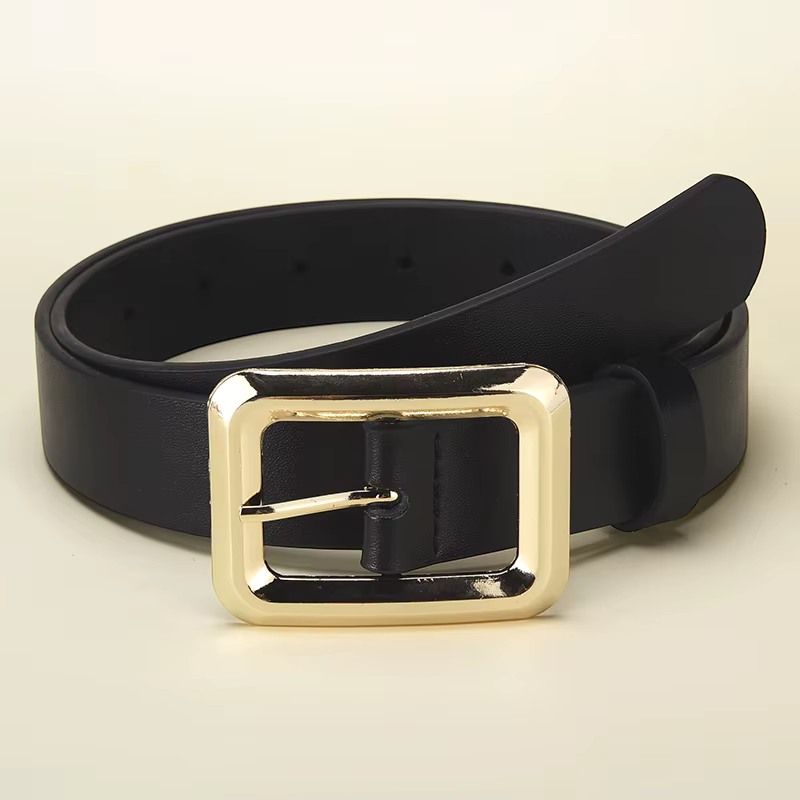 Ceinture à boucle ardillon carrée pour femmes, avec robe, pantalon décontracté, rétro, tendance, cadeaux de fête d'anniversaire pour femmes