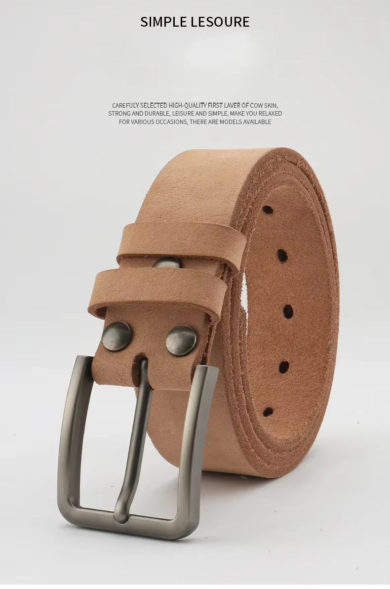 Ceinture en cuir pour hommes fabriquée en véritable peau de vache entière